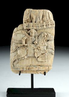 9th C. Byzantine Bone Panel - St. George & Horse