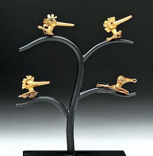 Pre-Columbian Vicus-Frias Gold Birds (Group of 4)