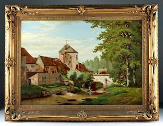 Signed 19th C. Dutch Landscape Painting, Nijhoff