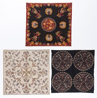 Lot of 3 Old Indonesian Batik Textiles
