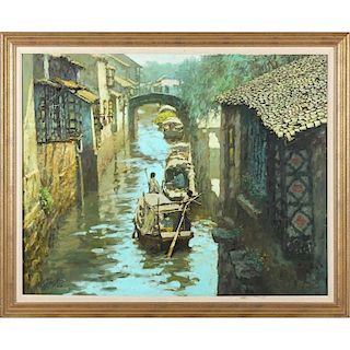 Xue Jian Xin (Chinese/Am., b. 1954), Canal Scene