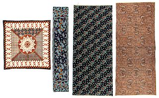 Lot of 4 Old Indonesian Batik Textiles