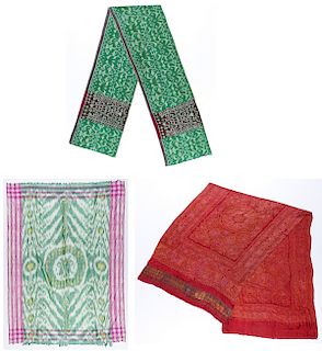 Lot of 3 Old Ethnographic Silk Textiles