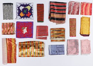 Large Mixed Lot of Mashru Woven Ikat Fabric/Textiles