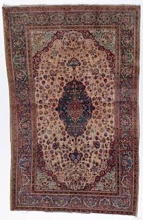 Antique Silk Kashan Rug, Persia: 4'1'' x 6'7''