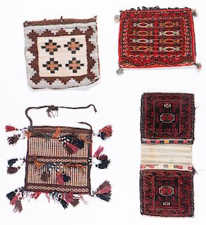 4 Old Persian Bag Faces/Trappings