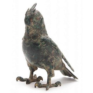 Japanese Cold Painted Bronze Cockatoo