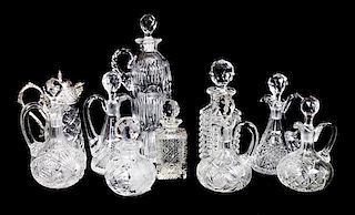A Collection of Ten American Brilliant Cut Glass Serving Articles, Height of tallest 11 1/4 inches.
