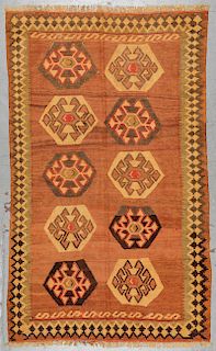 Vintage Shiraz Kilim: 4'7'' x 7'8''
