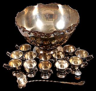 Large Silver Plate Punchbowl