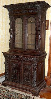 English Carved Court Cupboard
