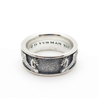 David Yurman Men's 925 Sterling Silver Griffin Band Ring Size 9.5 
