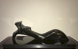 HENRY MOORE ENGLISH BRONZE RECLINING NUDE SCULPTURE