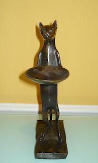 Diego Giacometti Swiss Bronze Sculpture Cat