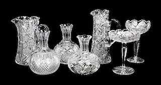 A Collection of American Brilliant Cut Glass Articles, Height of tallest 11 7/8 inches.