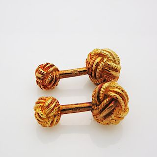 18k Yellow Gold Cuff links