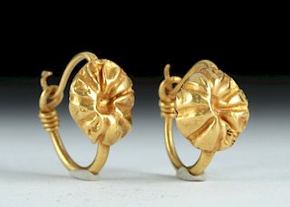 Ancient Roman 18K Gold Earrings - 2.8 Grams (pr)