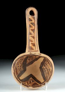 Ancient Hopi Jeddito Black-on-Yellow Ceramic Ladle