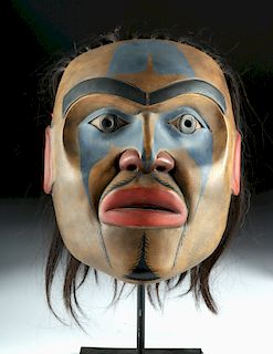 20th C. Tlingit Wooden Portrait Mask by Rich LaValle