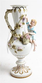 * A Continental Bisque Porcelain Vase Height 12 inches.
