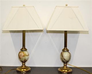 A Pair of Frederick Cooper Lamps Height overall 36 1/2 inches.