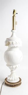 * An Italian Marble Lamp Height of marble 23 1/2 inches.