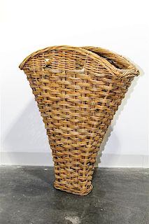 A French Grape Harvest Basket Height 34 1/2 inches.