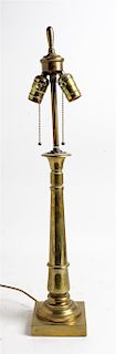 A Brass Lamp Height 12 3/4 inches.