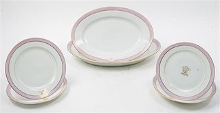 A French Porcelain Partial Luncheon Service Diameter of luncheon plates 9 inches.