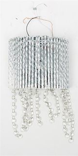 An Art Deco Glass Rod and Beaded Sconce Height 13 inches.