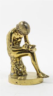A Continental Gilt Brass Figure Height 8 1/4 inches.