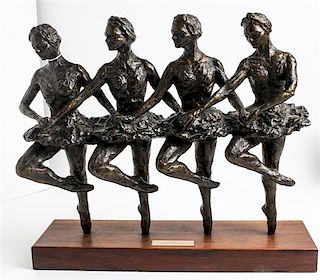 A French Bronze Figural Group Height 16 x width 20 1/2 inches.