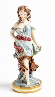 A Royal Worcester Polychrome Porcelain Figure Height 11 inches.
