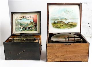 A German Cased Music Box Height 6 3/4 x width 12 inches.