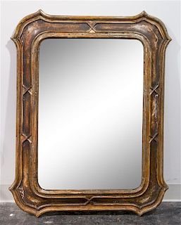 * An Italian Painted Mirror Height 41 inches.