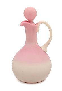 Gunderson Peachblow Cruet and Stopper Height 6 3/4 inches