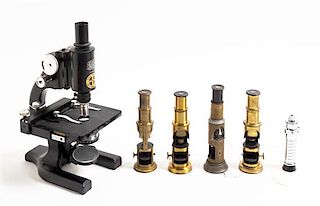 A Collection of Microscopes Height of first 10 1/2 inches.