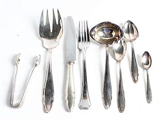 An Assembled German Silver-Plate Flatware Service, , approximately 30 items.