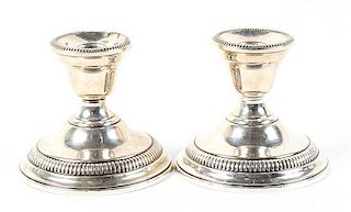 * A Pair of Silver Candlesticks, , weighted