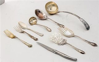 A Group of Silver and Silver-Plate Flatware Articles, Various makers,