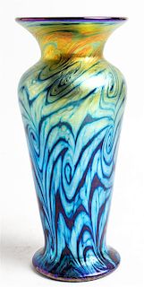 A Lundberg Studios Vase, 1998 Height 7 1/4 inches.