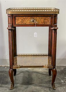 A Louis XV Style Side Table Height 30 x width 18 1/4 x depth 13 1/4 inches.