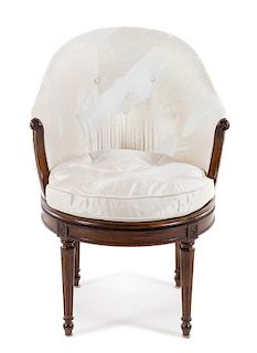 A Louis XVI Style Walnut Bergere Height 33 1/2 inches.