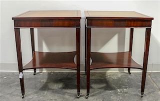 A Pair of Regency Style Side Tables Height overall 26 1/2 x width 20 x depth 20 inches.