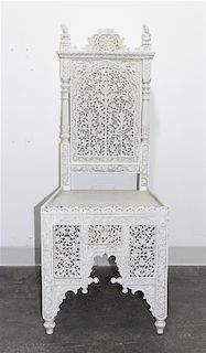 * A White Painted Anglo-Indian Side Chair Height 47 inches.