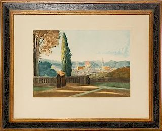 * After Jean-Baptiste-Camille Corot, (French, 1796-1875), Vue de Florence depuis le jardin de Boboli