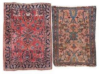 * A Sarouk Mat Smaller 2 feet 6 1/2 inches x 1 foot 11 1/4 inches.