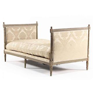 A Louis XVI Green-Painted Daybed