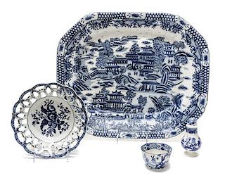 A Group of English Blue and White Transferware, Diameter of first 8 5/8 inches.
