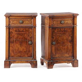 Pair of Italian Inlaid Side Cabinets